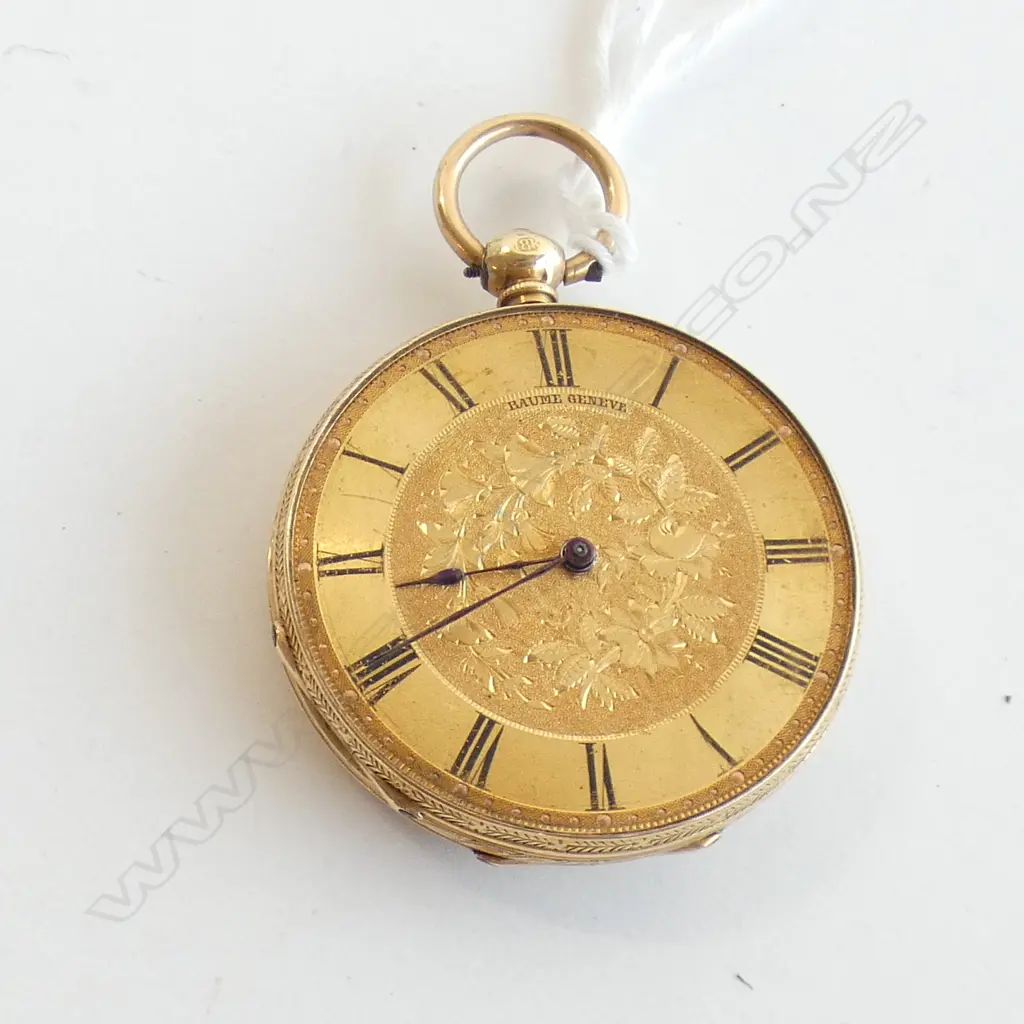 19thc 18CT GOLD OPEN FACE POCKET WATCH 3/4 PLATE Image 1++