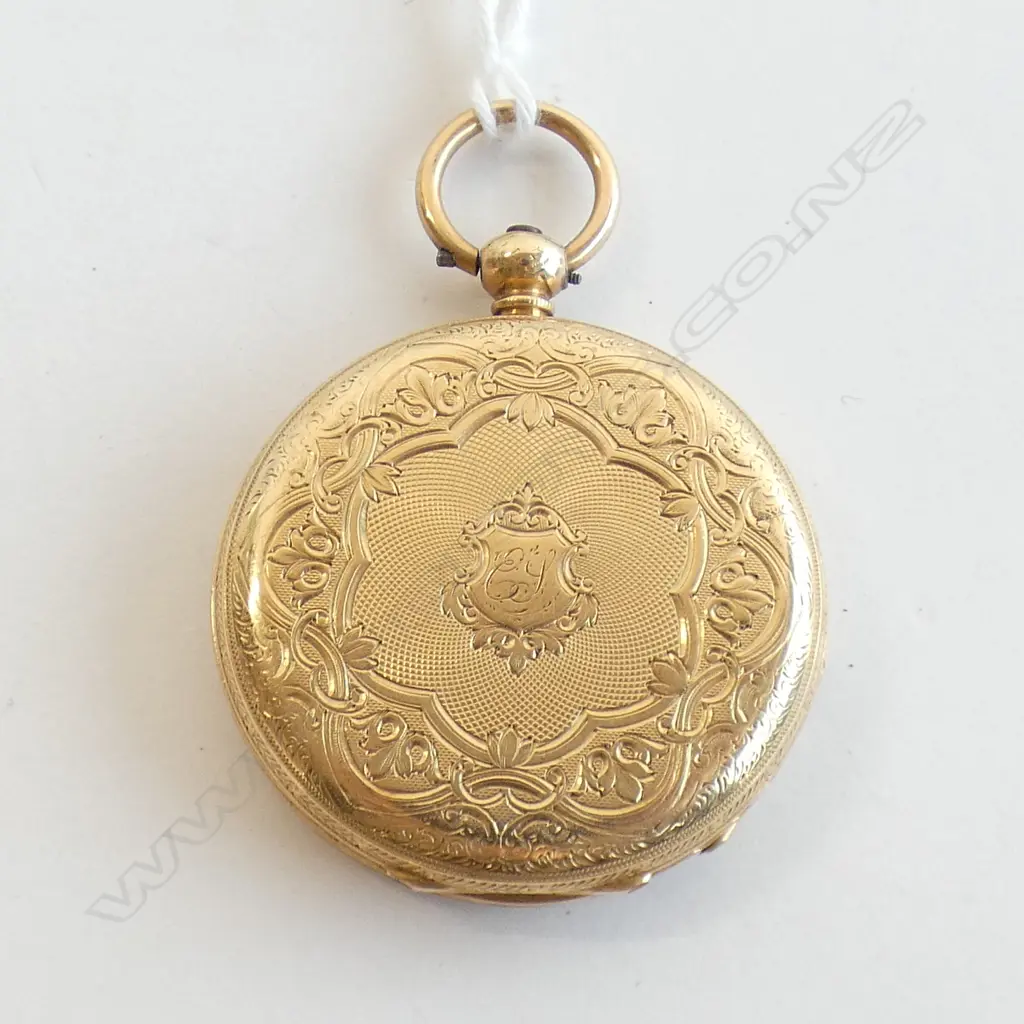 19thc 18CT GOLD OPEN FACE POCKET WATCH 3/4 PLATE Image 1++