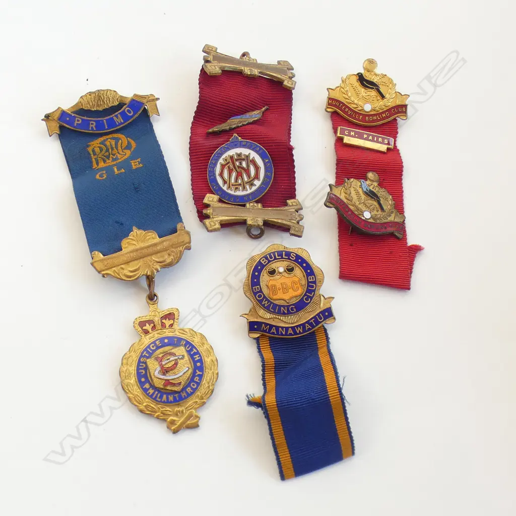 5+ OLD LODGE MEDALS W RIBBONS  Image 1++