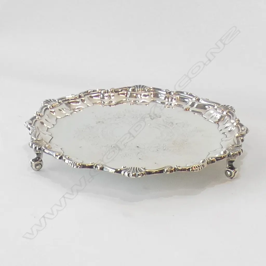 SMALL SILVER PLATE CARD TRAY Image 1++
