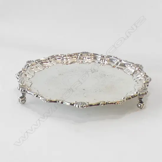 SMALL SILVER PLATE CARD TRAY