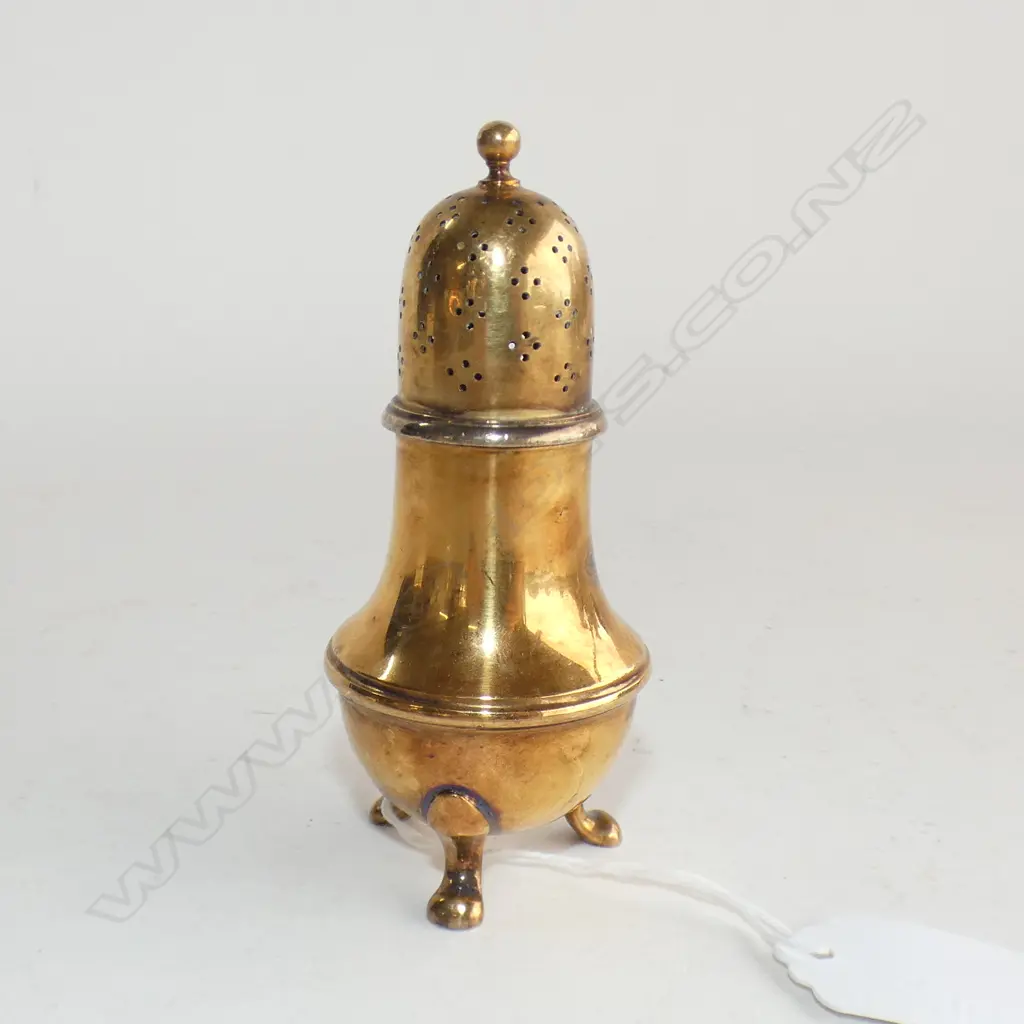 TIFFANY & CO. SILVER GILT FOOTED SUGAR DUSTER 82 GRAMS Image 1++