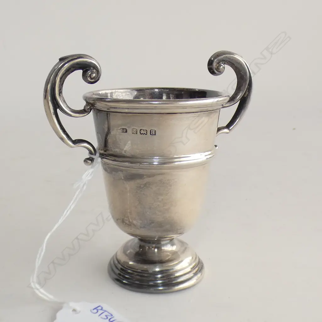 STG SILVER TROPHY CUP HALLMARKED H. 90MM 65 GRAMS Image 1++