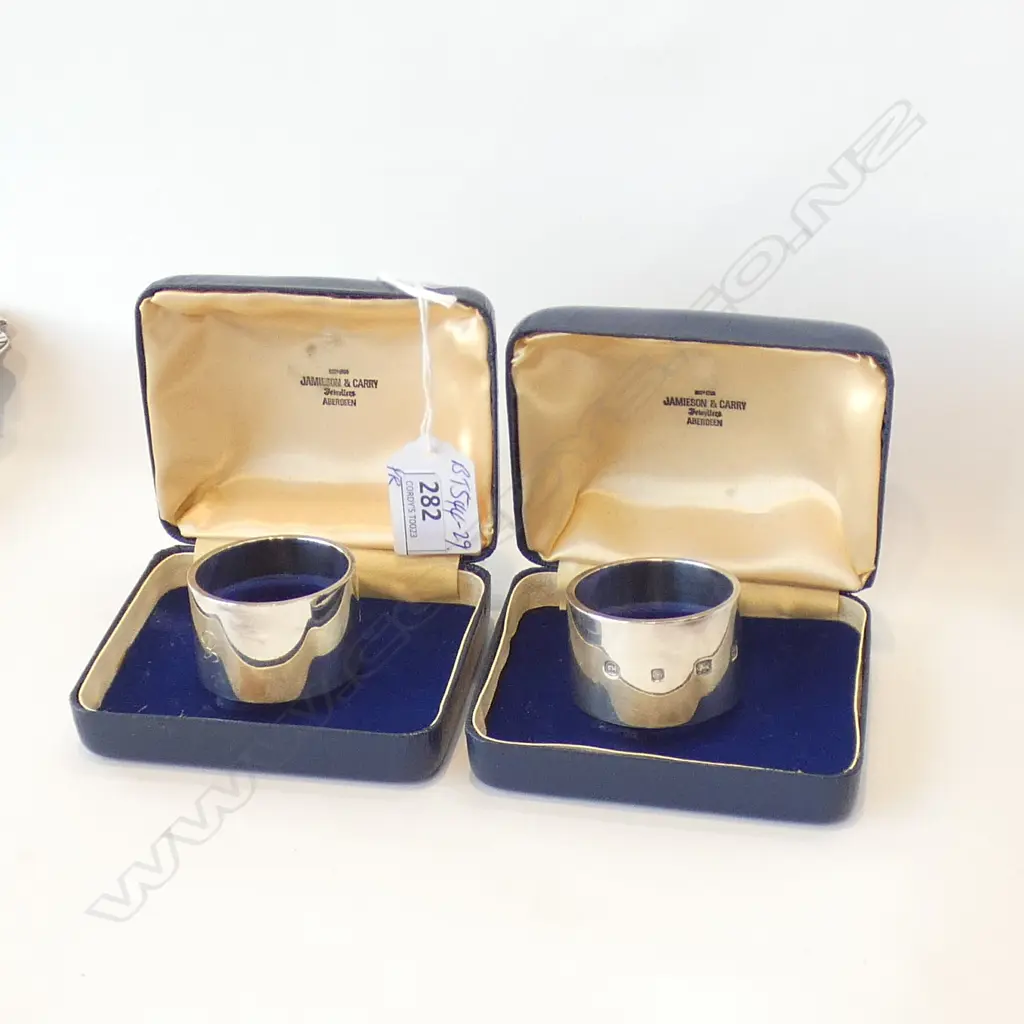 PR HEAVY SILVER NAPKIN RINGS BOXED 83GM EA Image 1++