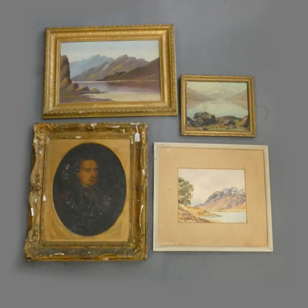 4 OLD OIL PAINTINGS - SOME IN NEED OF REPAIR LARGEST 280 X 430MM Image 1++