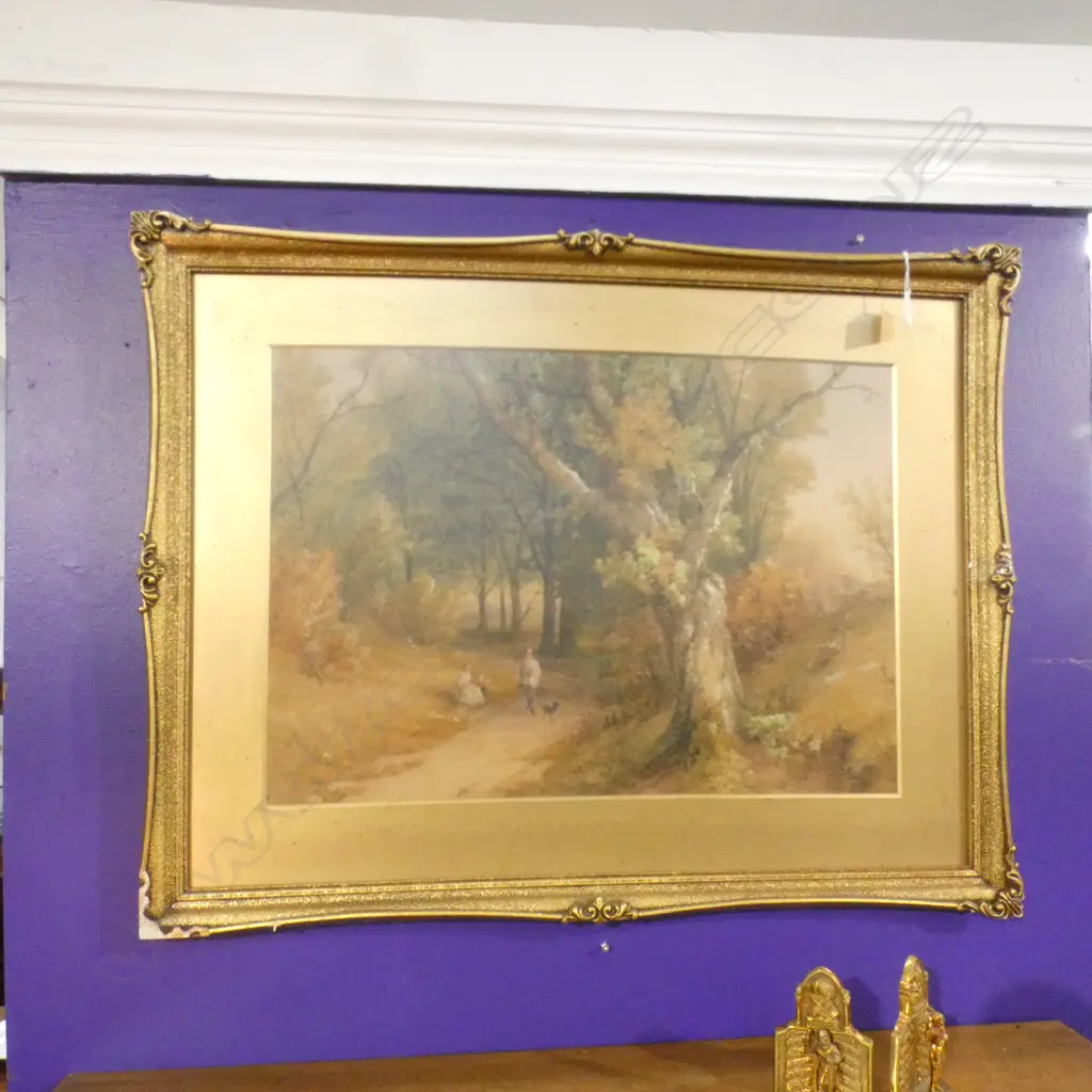 GILT FRAMED WATERCOLOUR 'SCENE OF HAWARDEN' BY JOHN HOLDING 470 X670MM Image 1++