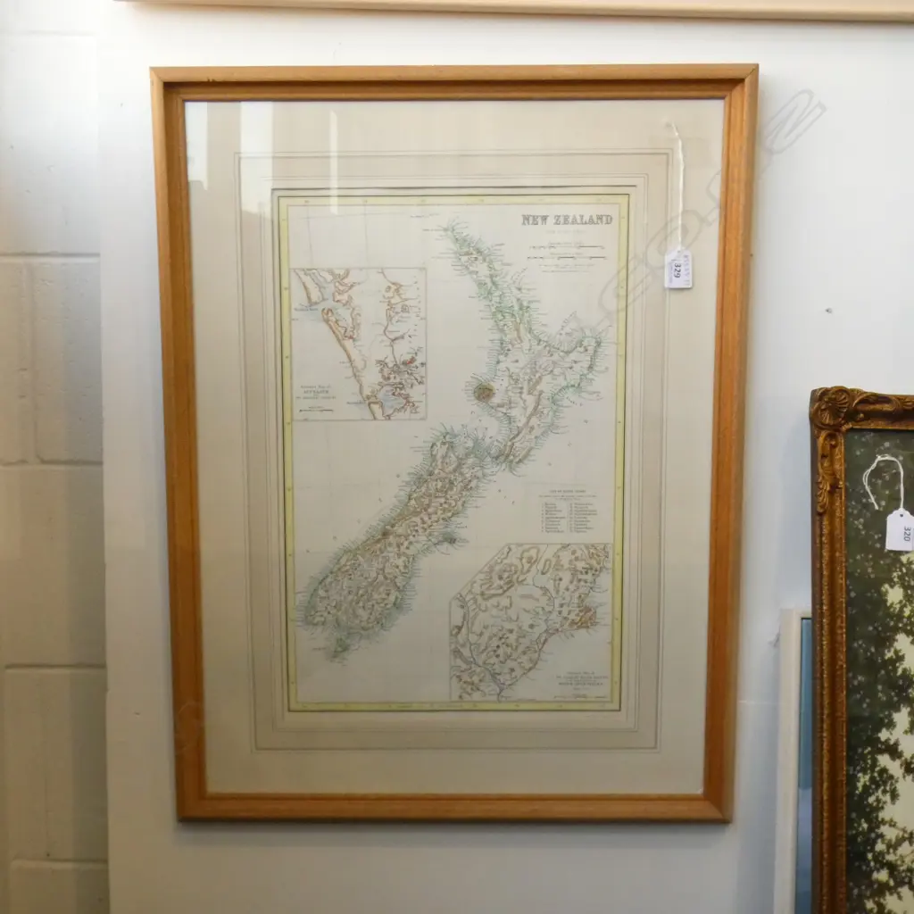 FRAMED MAP OF NZ Image 1++