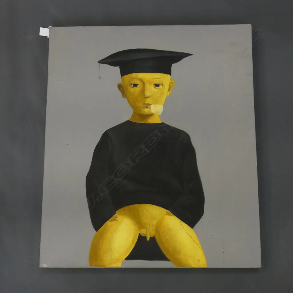 CHINESE ARTIST UNKNOWN OIL ON CANVAS YOUNG SCHOLAR Image 1++