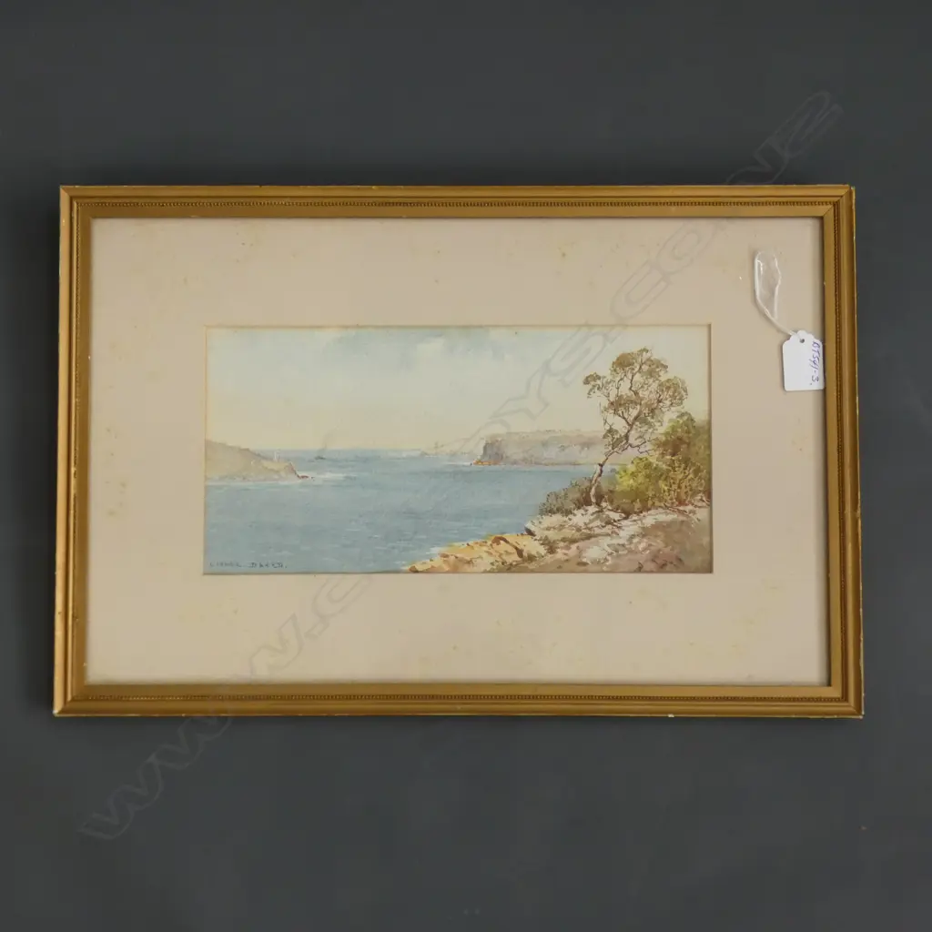  LIONEL DAVID WATERCOLOUR, THE GAP SYDNEY 150x310mm SIGNED Image 1++