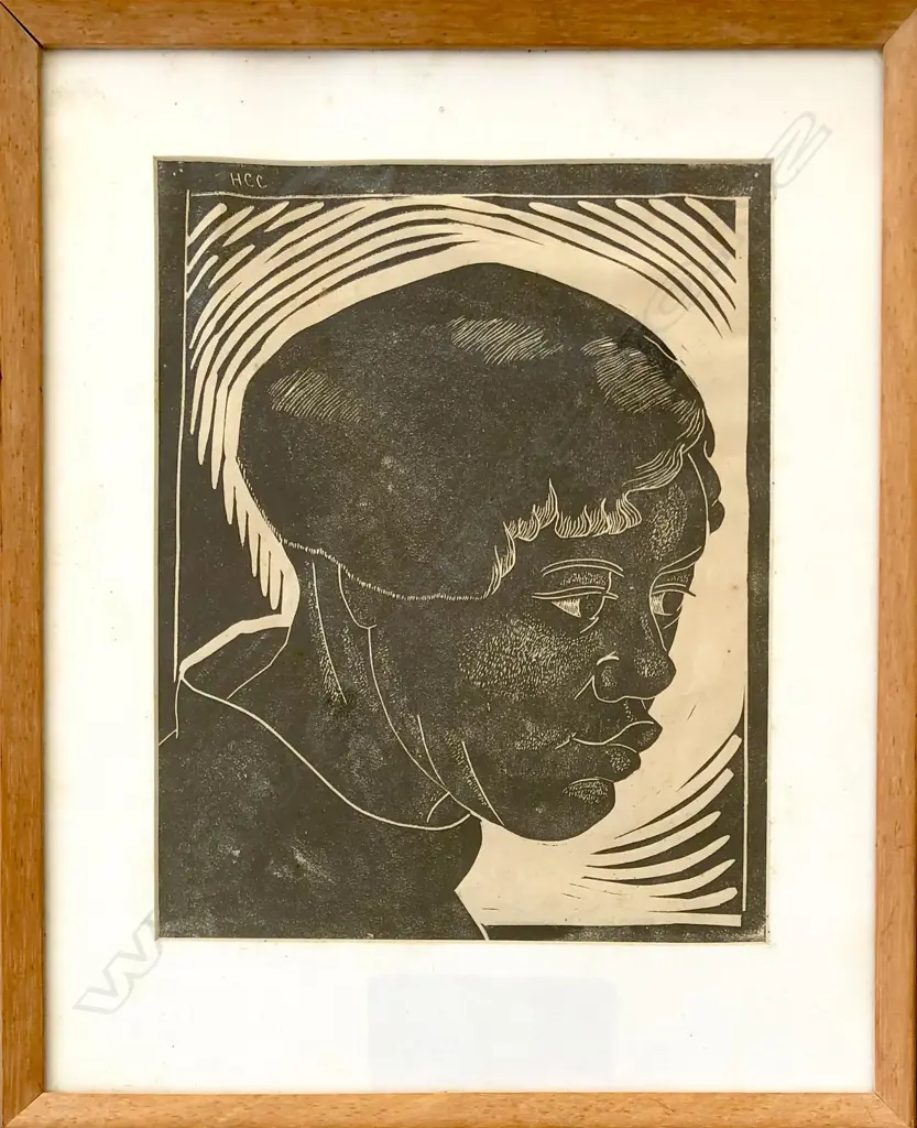 HINEHAUONE CORALIE COOK (1904-1993) LINOCUT PORTRAIT 220x170mm Image 1++