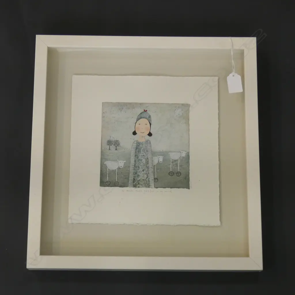 WATER COLOUR 'SO MUCH TIME GETS LOST IN MY MIND' SIGNED QUINN  150 X 150MM Image 1++