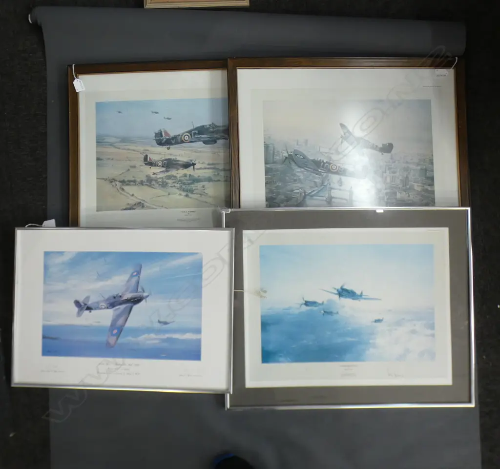 4 PRINTS; AVIATION (2 PETER TOMSENON SIGNED BATTLE OF BRITAIN) Image 1++