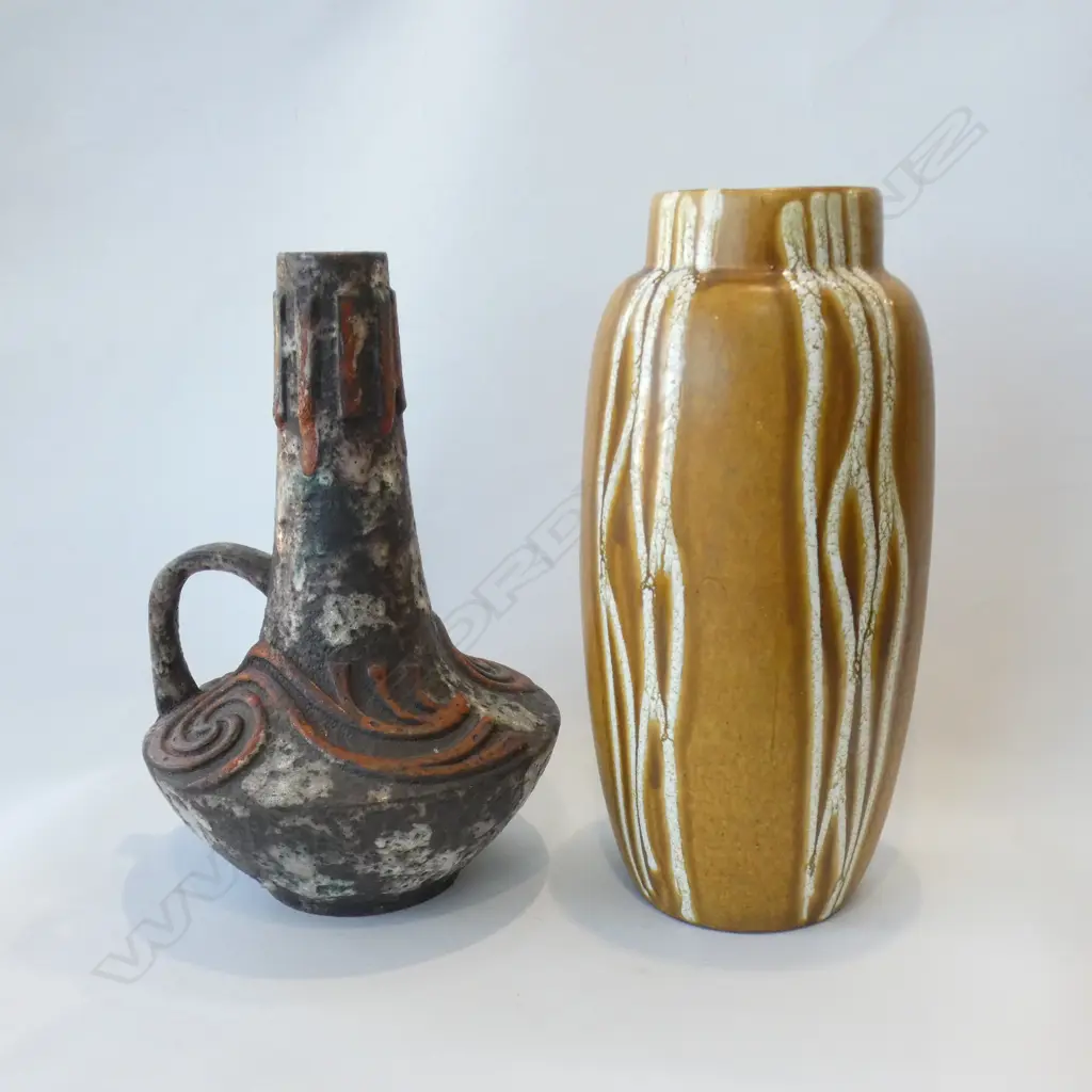 TWO MID CENTURY WEST GERMAN VASES (H 390 & 370MM) Image 1++