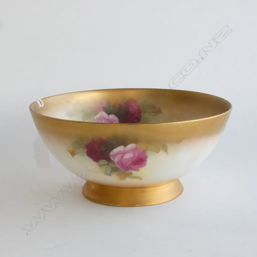 (17896) ROYAL WORCESTER HAND PAINTED ROSE BOWL Dia.220mm. Image 1++