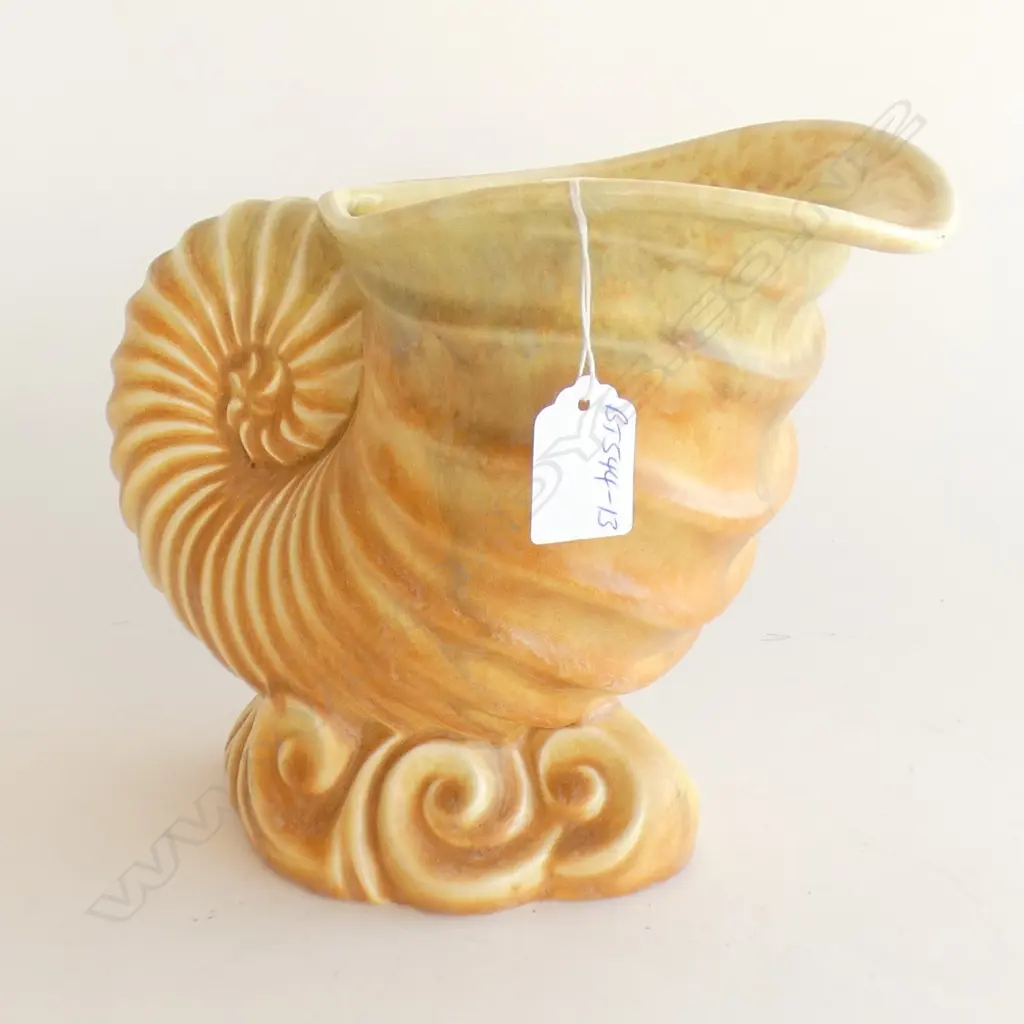 BESWICK NAUTILUS SHELL VASE #1186. H.190mm TAN/ORANGE Image 1++