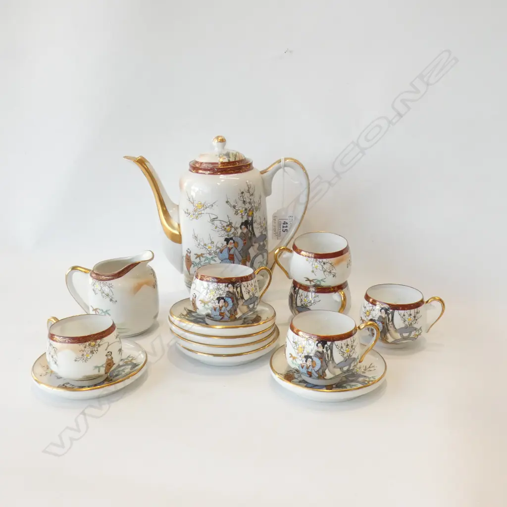 MID CENTURY JAPANESE 6 PC COFFEE SERVICE, INC POT & JUG Image 1++