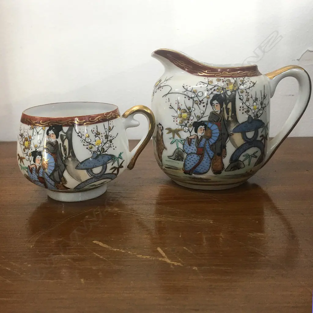 MID CENTURY JAPANESE 6 PC COFFEE SERVICE, INC POT & JUG Image 1++