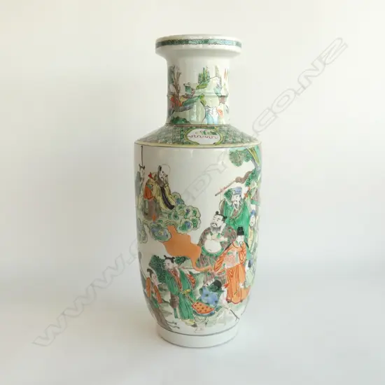 CHINESE WUCAI FIGURE VASE (KANGXI MARK) H.430mm