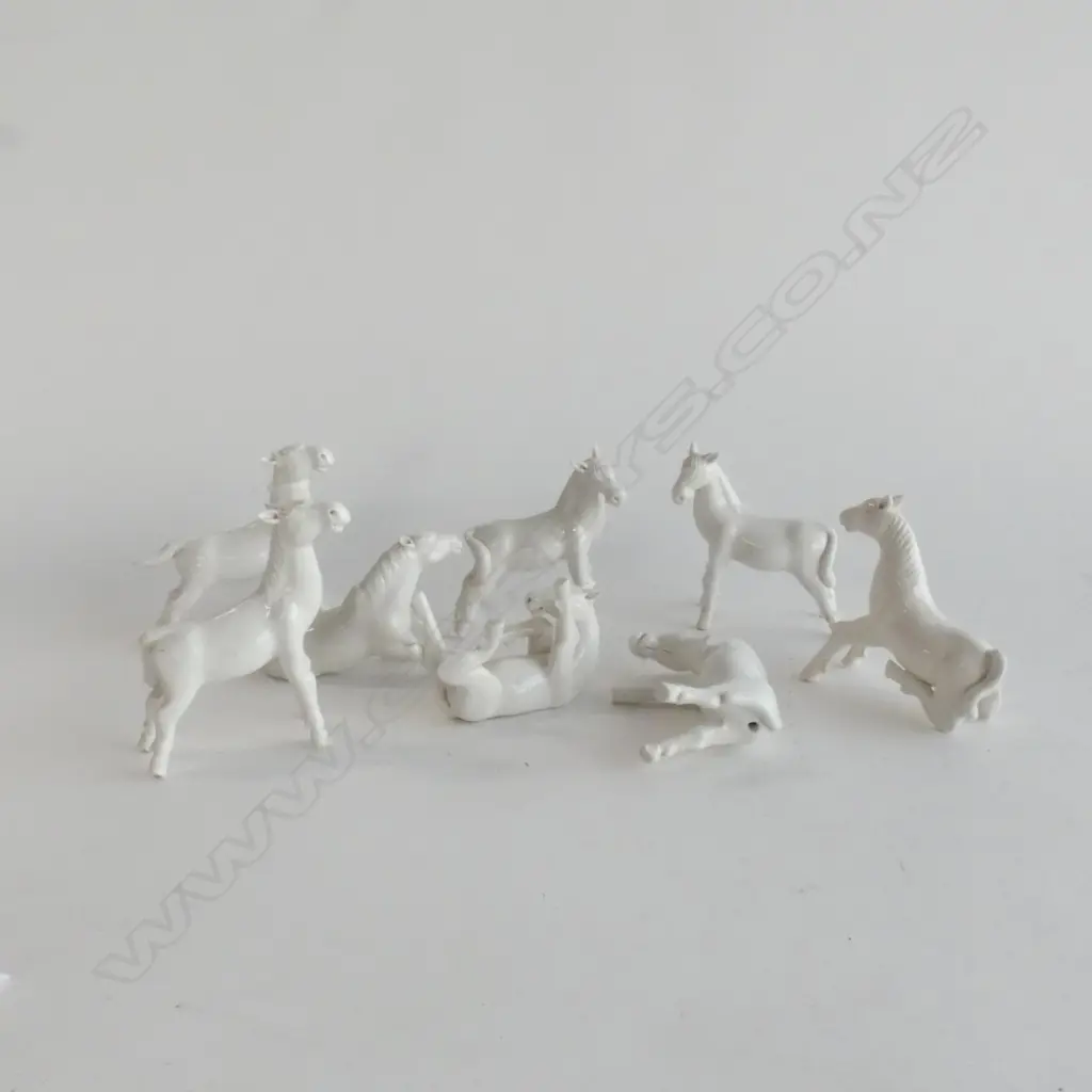 8 CHINESE BLANC DE CHINE HORSES MINOR DAMAGE Image 1++