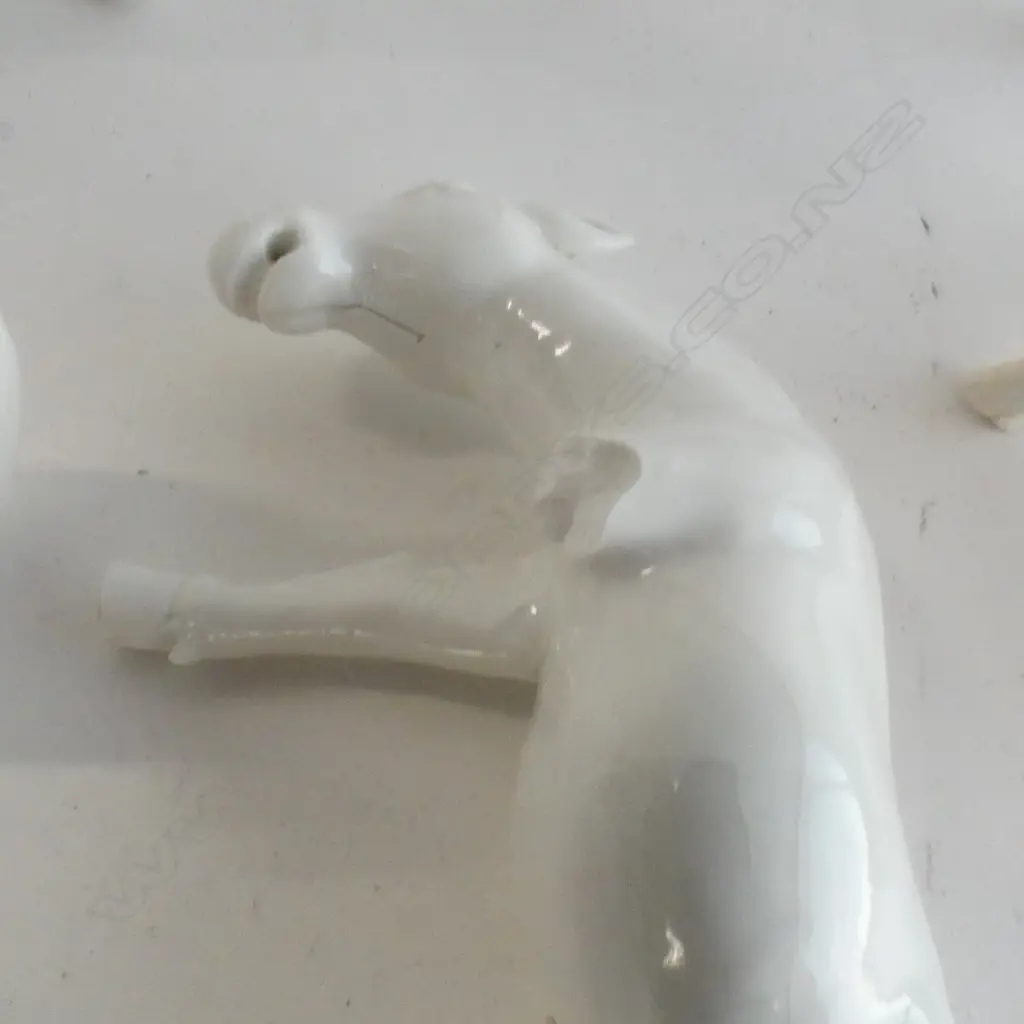 8 CHINESE BLANC DE CHINE HORSES MINOR DAMAGE Image 1++