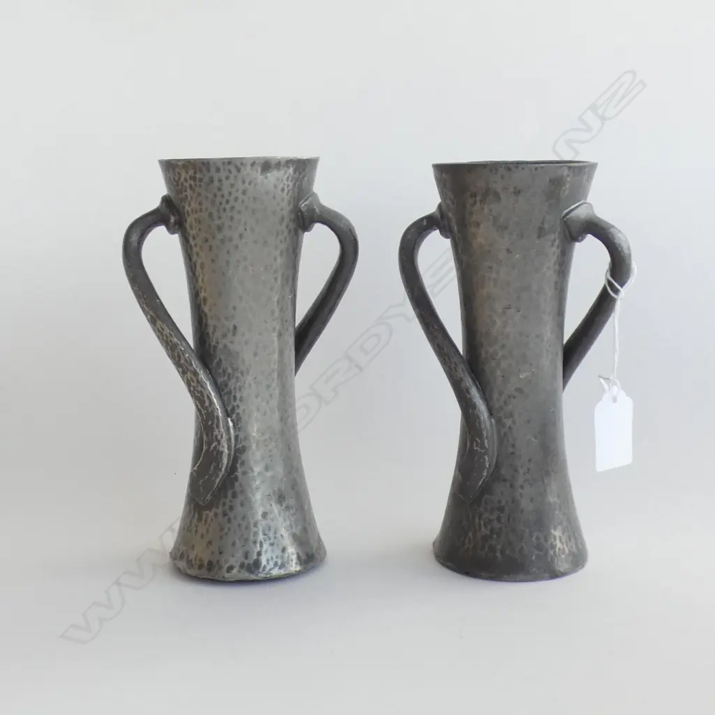 PR ART NOUVEAU PEWTER VASES  H 180MM Image 1++