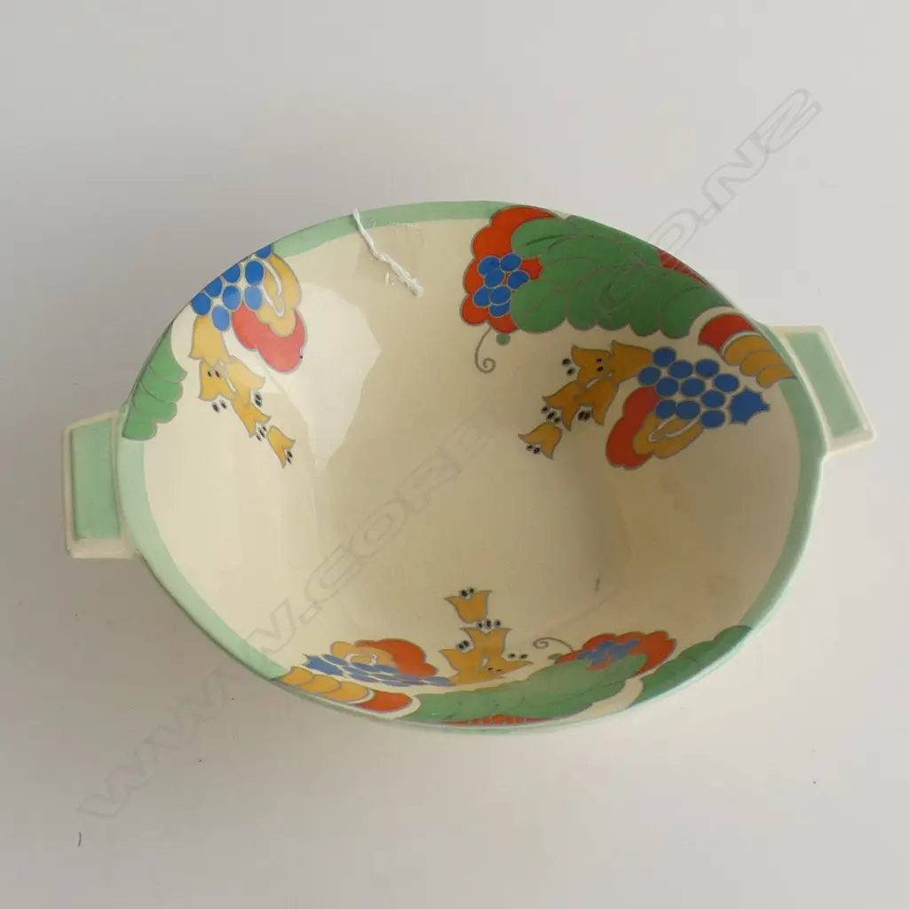 ART DECO ROYAL DOULTON 'CAPRICE' BOWL DIA  280MM - LIGHT CLEAN CRAZING Image 1++