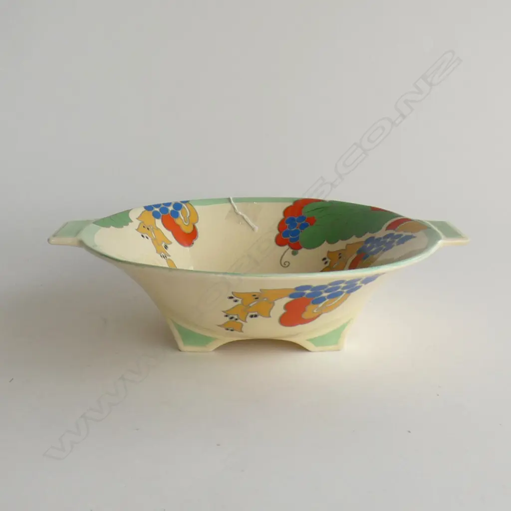 ART DECO ROYAL DOULTON 'CAPRICE' BOWL DIA  280MM - LIGHT CLEAN CRAZING Image 1++