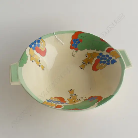 ART DECO ROYAL DOULTON 'CAPRICE' BOWL DIA  280MM - LIGHT CLEAN CRAZING