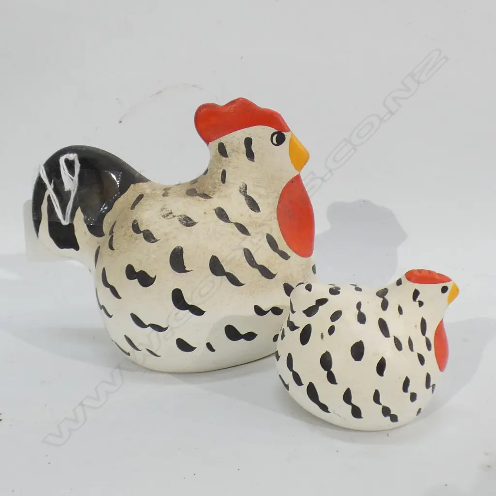 2 PLYMOUTH ROCK HAPPY HENS; 1 X H 95MM & 1 X H  60MM Image 1++