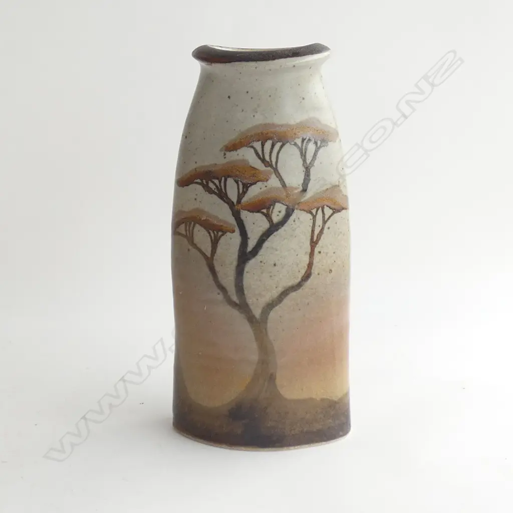 TREE POTTERY VASE BY CHRISTOPHER CLOUSTON (SM MAKERS CRACK TO SIDE BASE) H260MM Image 1++