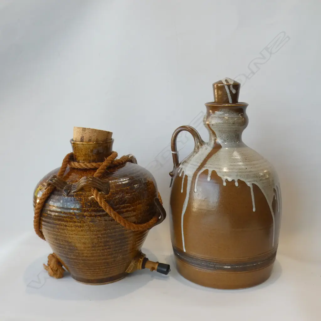 2 STUDIO POTTERY FLAGONS H.380mm Image 1++