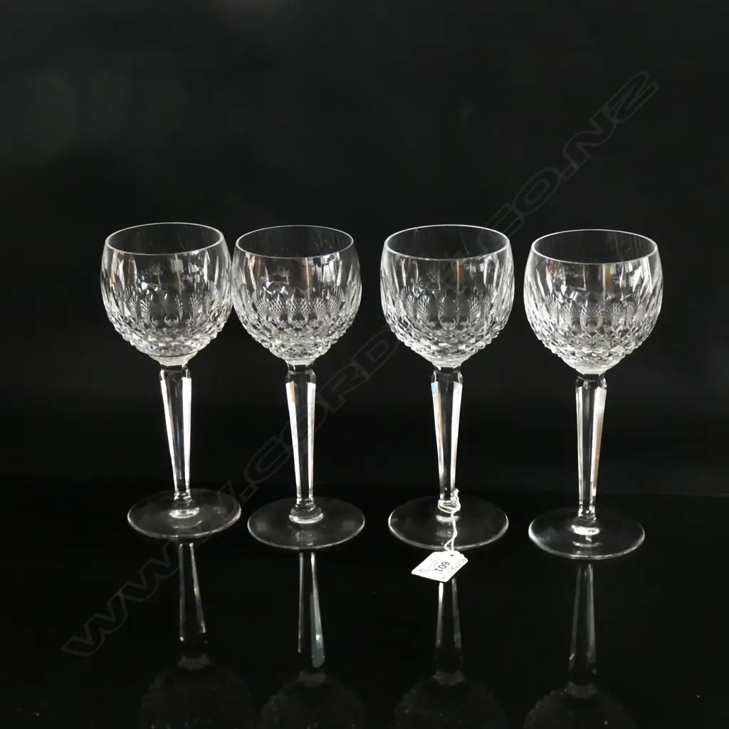 4 WATERFORD 'COLLEEN' WINE HOCK GLASSES H 185MM Image 1++