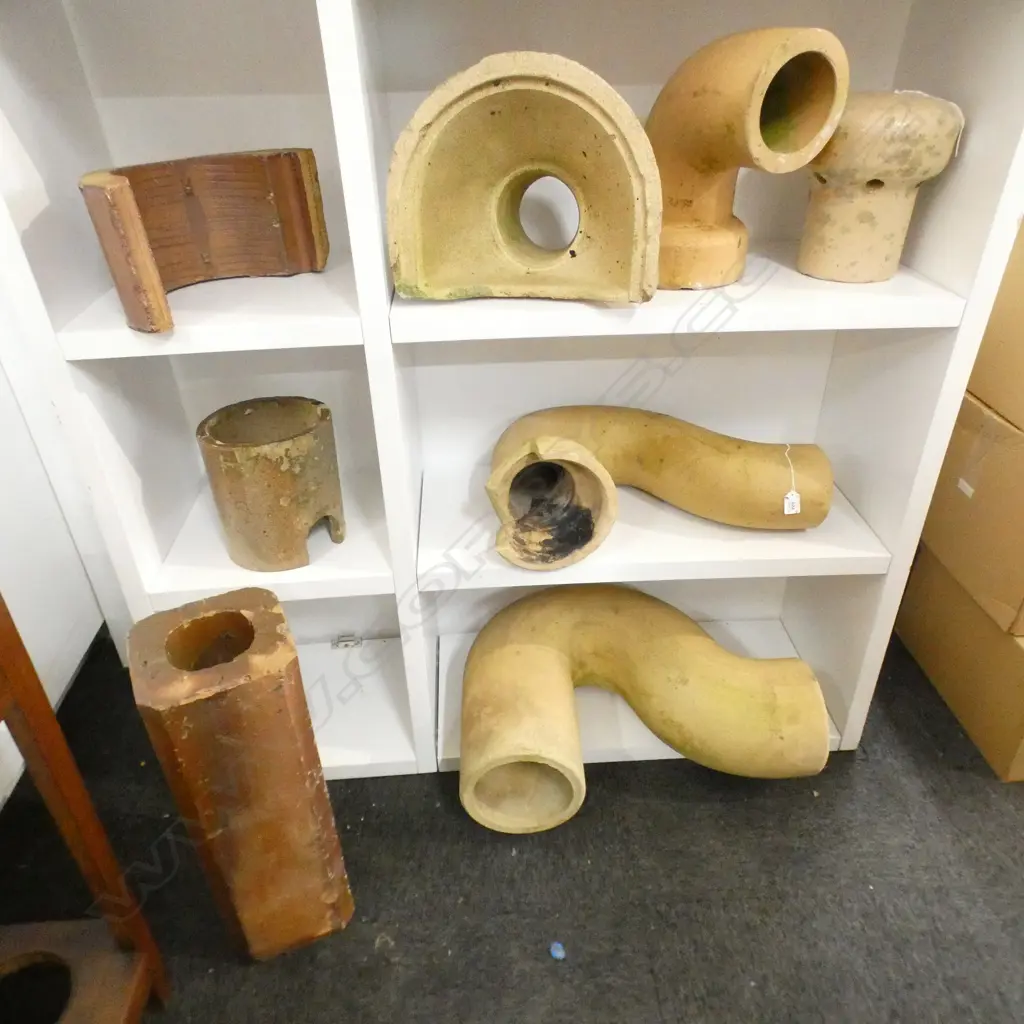 7 COLONIAL DRAIN PIPE SECTIONS. INCLS PILE & MUSHROOM VENT ETC Image 1++
