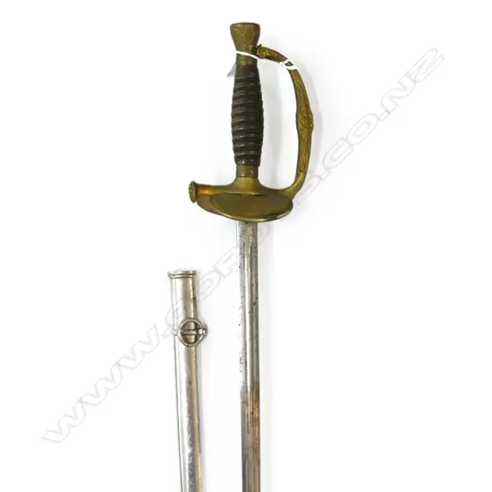 ANTIQUE NAVAL OFFICERS DRESS SWORD IN SCABBARD