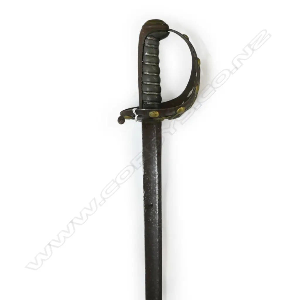 19THC BRITISH LIFE GUARDS CAVALRY SWORD BRASS STUDS CYPHER & CROWN L.1105mm Image 1++