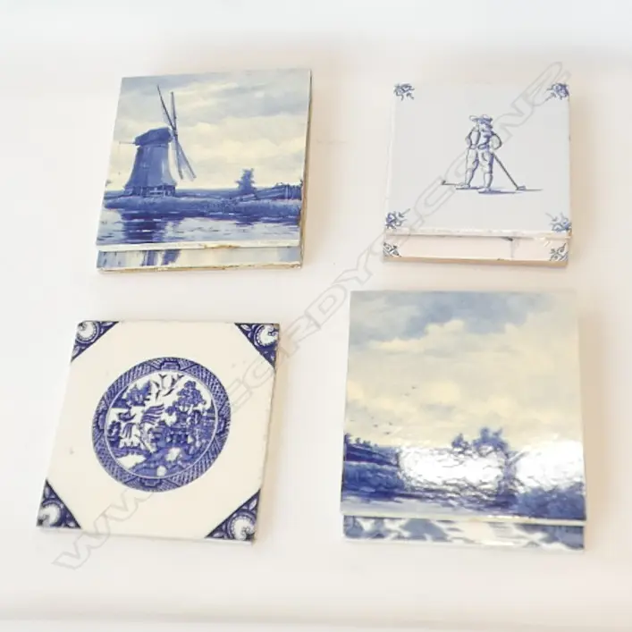 7 ASST DELFT STYLE BLUE & WHITE TILES (5 X 155MM & 2 130MM) Image 1++