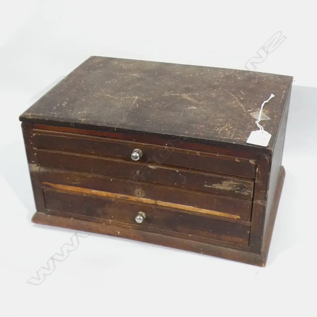 OLD COLLECTOR'S CHEST 3 DRAWER A.F Image 1++