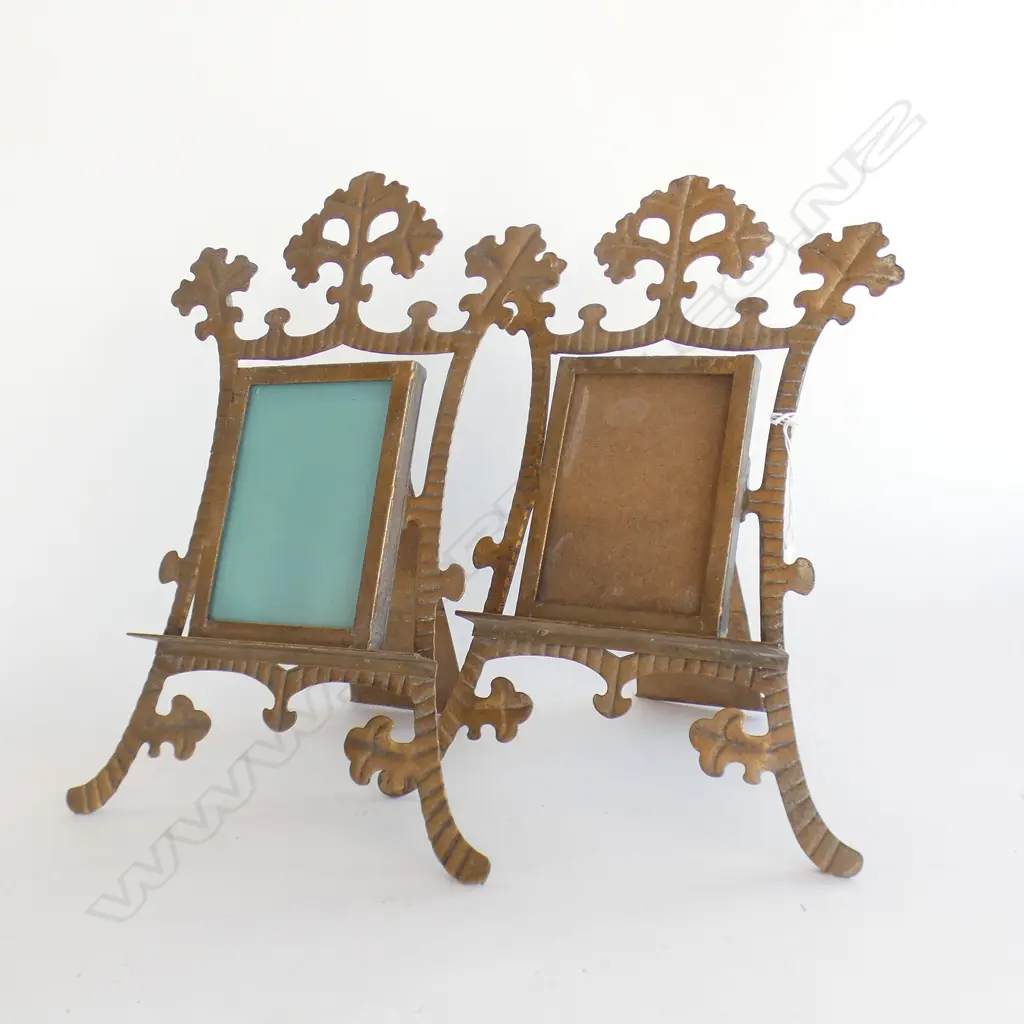 PR BRASS EASEL PICTURE FRAMES  H 340MM (GLASS MISSING FROM ONE) Image 1++