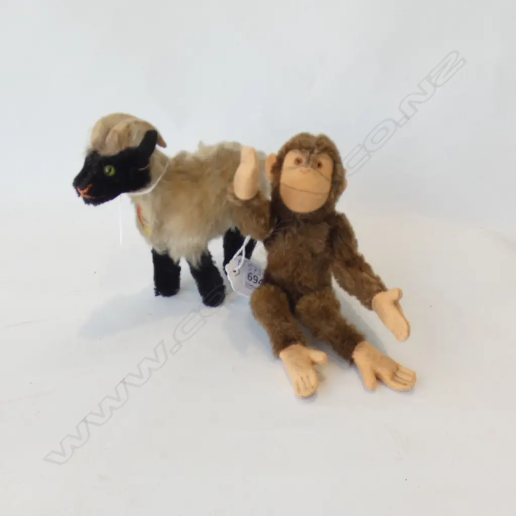 STEIFF;  MONKEY (H 170MM) & SNUCKI GOAT (W TAG)  (L130MM) Image 1++