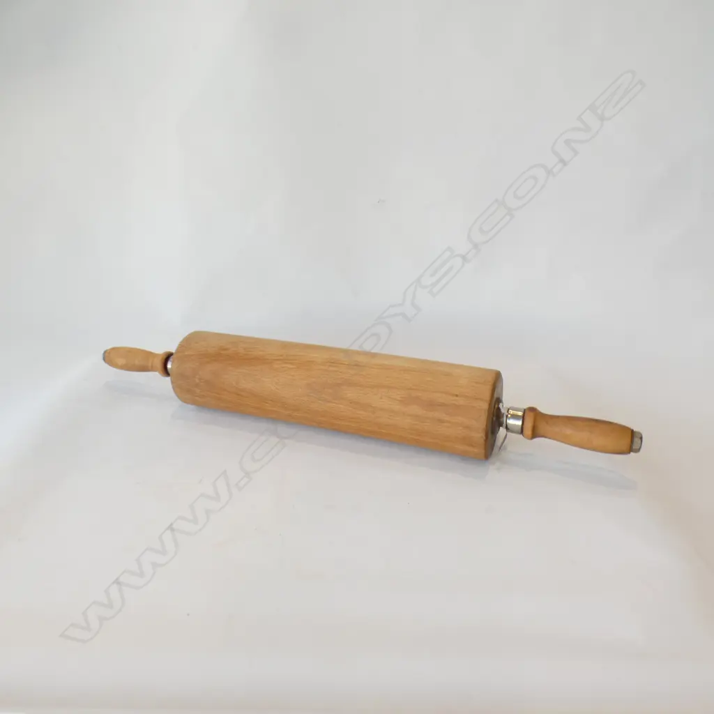 LG VINTAGE WOODEN ROLLING PIN WITH BALL-BEARING HANDLES, L. 610mm Image 1++
