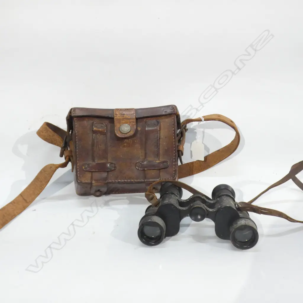 PR GERMAN WWI OFFICERS BINOCULARS K.B.DIEASL DFO3 No.27085 IN LEATHER CASE Image 1++