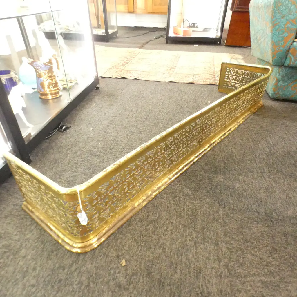 BRASS FIRE FENDER... ex Highwic House the vendor is great great grandson of the first owner of Highwic Image 1++