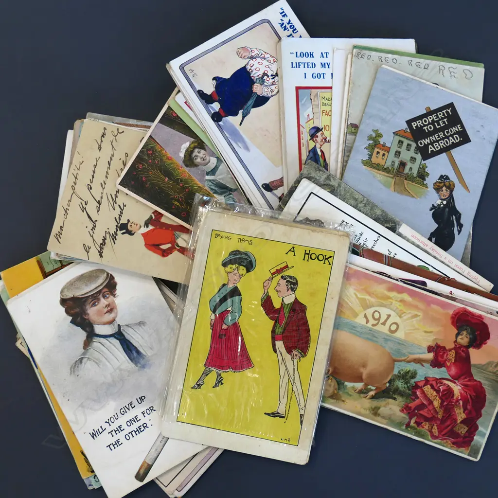 100 'SEASIDE' HUMOUROUS POSTCARDS c.1900 Image 1++