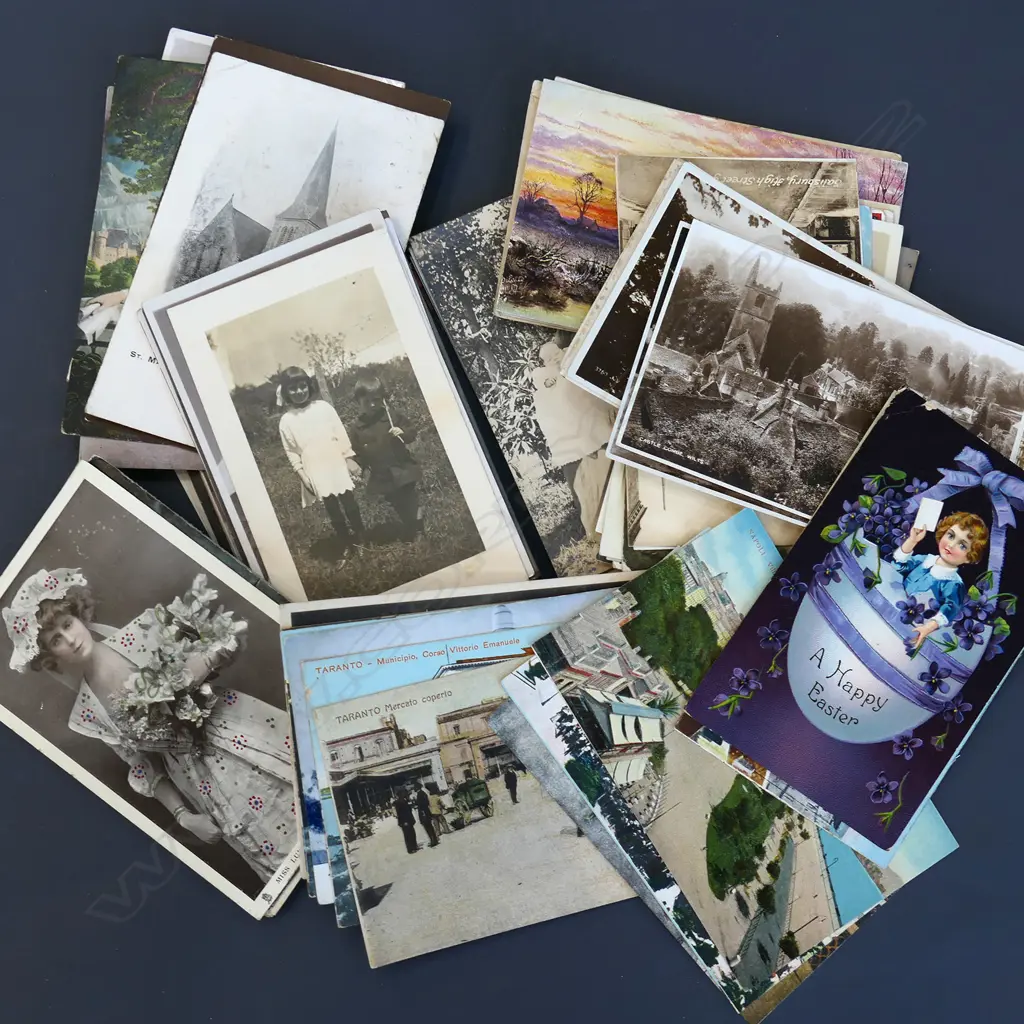 COLLECTION ASST. ANTIQUE POSTCARDS c.1910 Image 1++