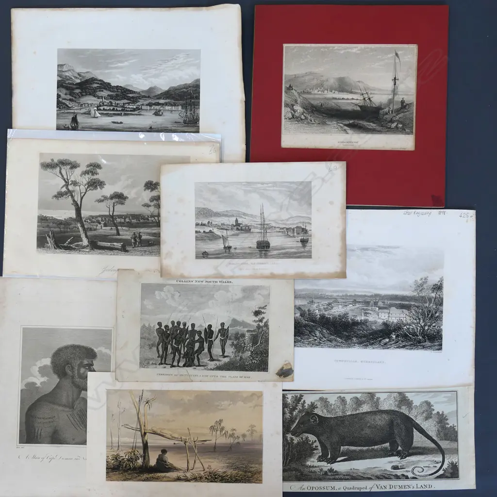 ASST. EARLY AUSTRALIAN ENGRAVINGS c.1820 Image 1++