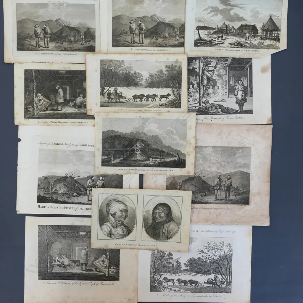 ANTIQUE ENGRAVINGS OF RUSSIA & ALASKA FROM COOKS VOYAGE Image 1++