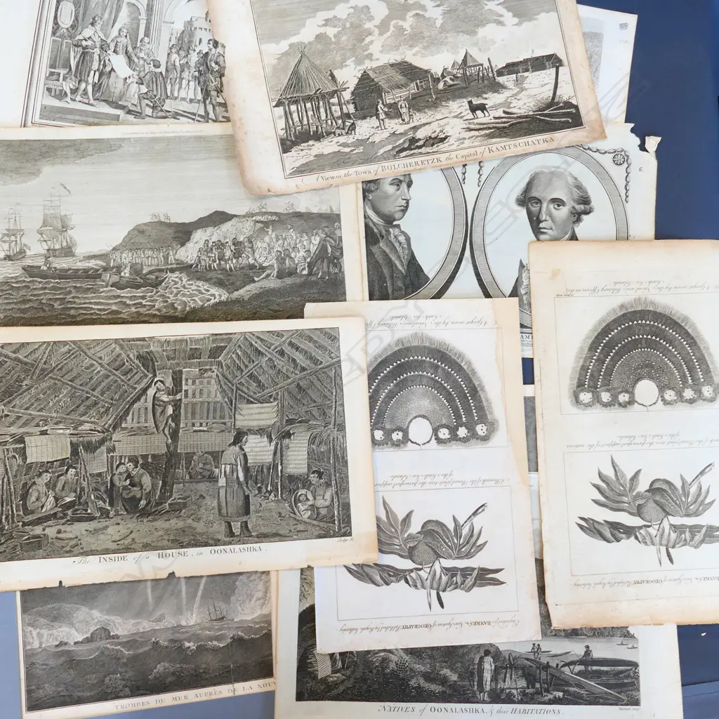 18 (APPROX) ENGRAVINGS FROM COOKS VOYAGE HAWAII TO ALASKA  Image 1++