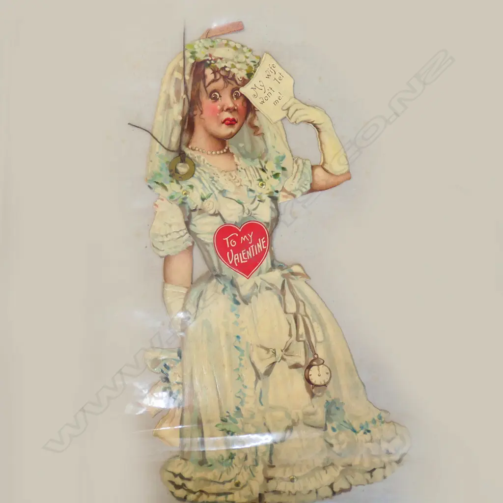 MOVABLE VALENTINES SCRAP; JILTED BRIDE H.300mm Image 1++