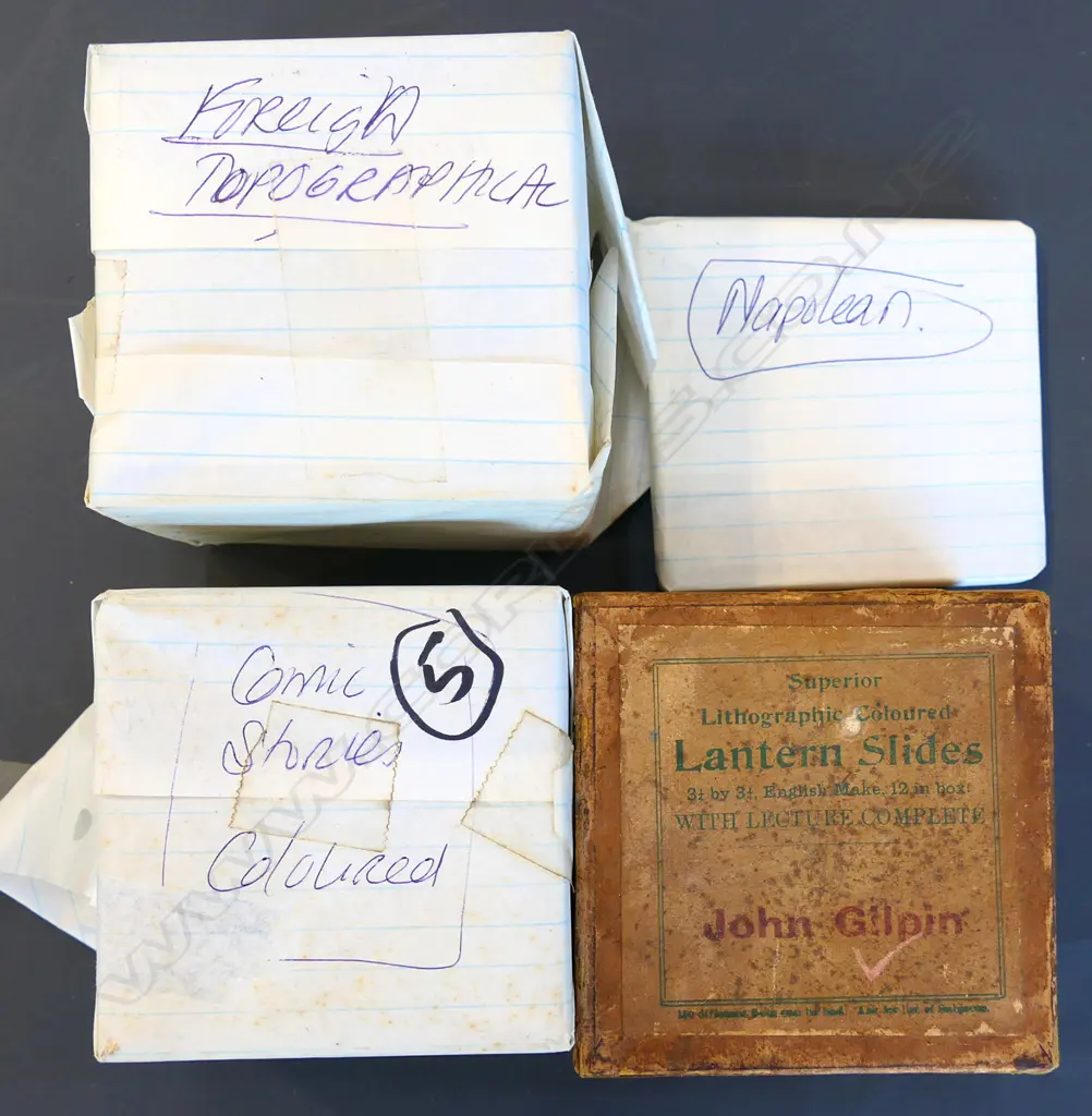 GLASS SLIDES, COMICS, NAPOLEON, TOPOGRAPHICAL Image 1++
