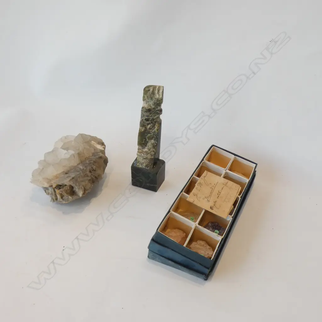COLLECTION GEOLOGICAL SPECIMENS; CRYSTAL, GREENSTONE ETC Image 1++
